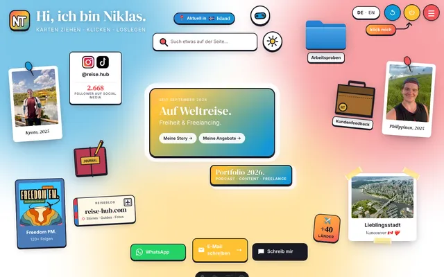 Showcase: NiklasTerlinde.com, interaktives Portfolio von WebGen