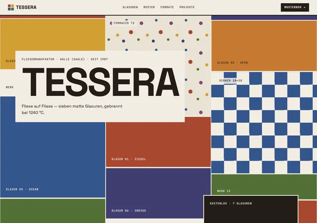 Showcase: Tessera Fliesenmanufaktur, Overprint-Vollmosaik von WebGen (Mode #13)